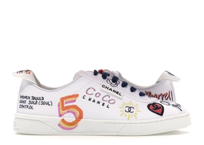 Pre-owned Chanel Sneakers Pharrell White Multi-color (women's) In