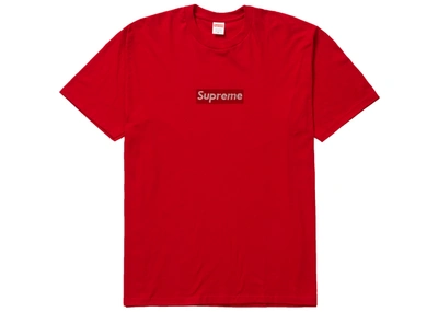 Pre-owned Supreme  Swarovski Box Logo Tee Red