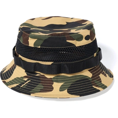 Pre-owned Bape  1st Camo Military Mesh Hat Yellow