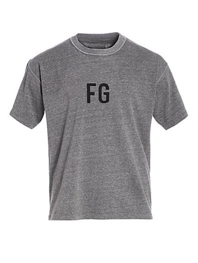 Pre-owned Fear Of God Fg' Logo T-shirt Grey/black