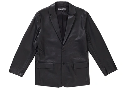Pre-owned Supreme  Leather Blazer Black