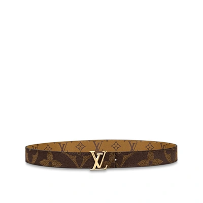 Pre-owned Louis Vuitton  Reversible Belt Lv Iconic Monogram Giant Reverse 30 Mm Brown