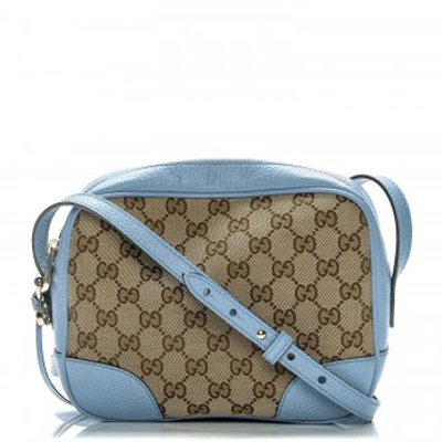 Pre-owned Gucci  Bree Messenger Mini Gg Canvas Blue