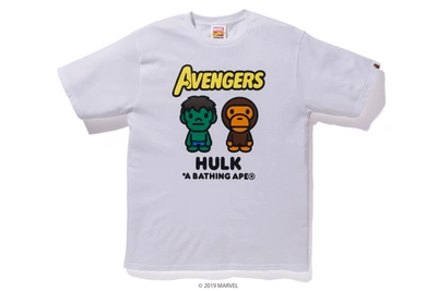 Pre-owned Bape  X Marvel Milo The Hulk Tee White