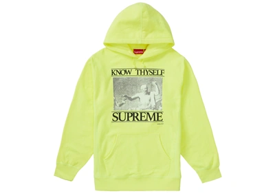 Pre-owned Supreme  Know Thyself Hooded Sweatshirt Bright Yellow