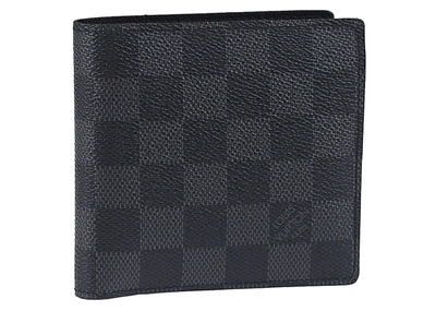 Pre-owned Louis Vuitton Marco Wallet Damier Graphite Black/grey