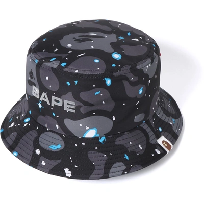 Pre-owned Bape  Space Camo Bucket Hat Black