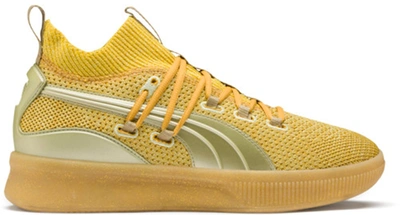 Pre-owned Puma  Clyde Court Disrupt Title Run In Metallic Gold/metallic Gold