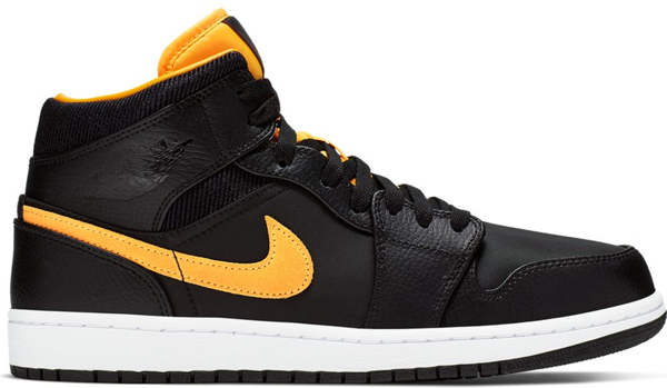 jordan 1 mid black university gold