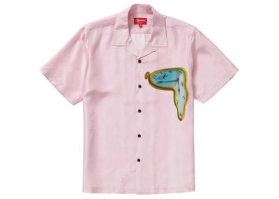 Pre-owned Supreme The Persistence Of Memory Silk S/s Shirt Light Pink