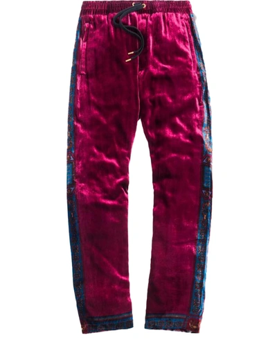 Pre-owned Kith  X Versace Velour Track Pant Burgundy