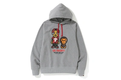 Pre-owned Bape  Baby Milo X Lil Yachty Pullover Hoodie Grey