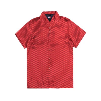 Pre-owned Kith  X Tommy Hilfiger Satin Camp Shirt Red
