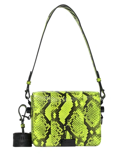 Pre-owned Off-white  Binder Clip Bag Python Fluo Yellow