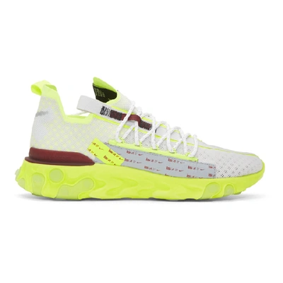 Nike White & Yellow React Ispa Sneakers In 002 Platinu
