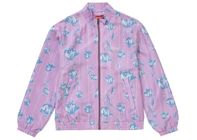 Pre-owned Supreme  Floral Silk Track Jacket Purple