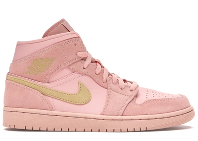 Pre-owned Jordan  1 Mid Coral Gold In Coral Stardust/club Gold-coral Stardust