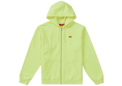 Pre-owned Supreme Small Box Zip Up Sweatshirt (ss19) Bright Yellow