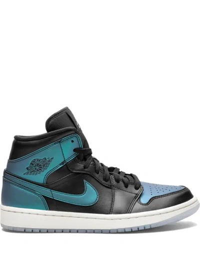 Jordan 1 Mid Sneaker In Black/ Pale Ivory/ Multi-color