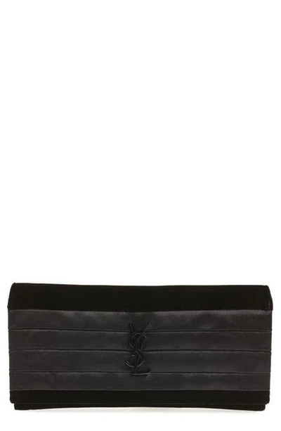 Saint Laurent Smoking Small Ysl Monogram Clutch Bag In Black