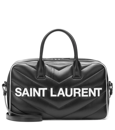Saint Laurent Miles Matelassé Leather Tote In Black