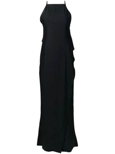 Victoria Beckham Asymmetric Floor Length Dress In Black