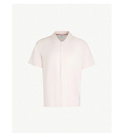 Thom Browne Oversized Cotton-jersey Polo Shirt In Lt Pink