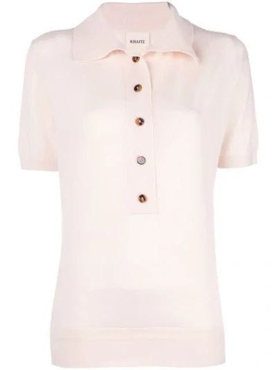 Khaite Enzo Button-down Wool-blend Polo Shirt In Cream