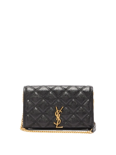 Saint Laurent Becky Quilted-leather Cross-body Bag In Black