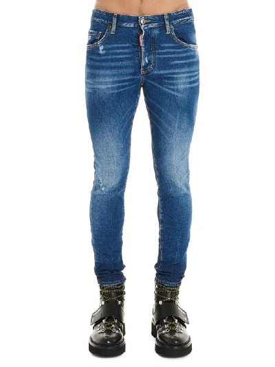 Dsquared2 Faded Straight Jeans In Blue