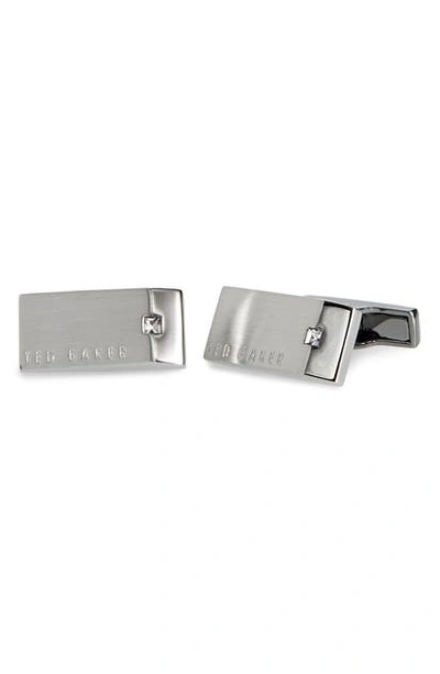 Ted Baker Cinder Corner Crystal Cufflinks In Silver Color