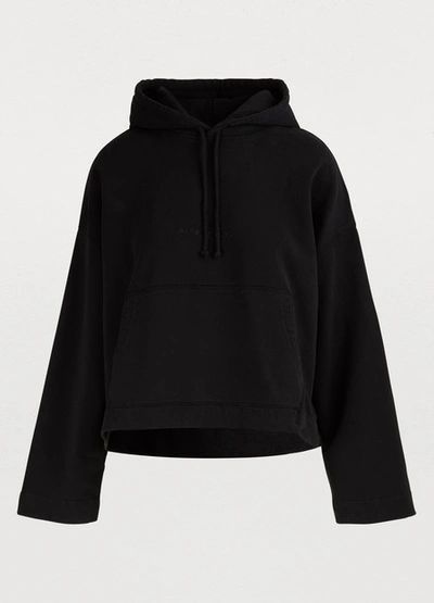 Acne Studios Logo Embossed Oversized Hoodie In Black