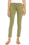 Ag Mid-rise Cigarette Ankle Jeans In Sulfur Olivewood