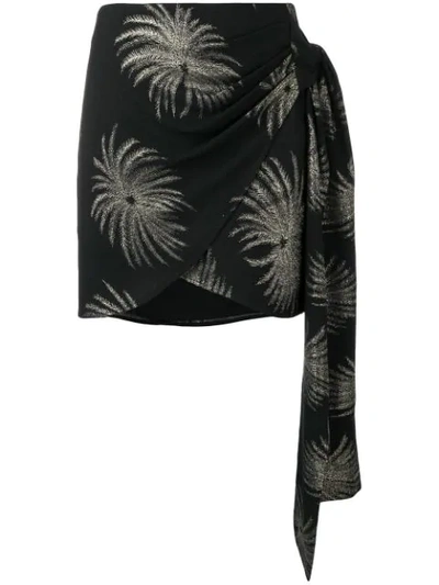 Victoria Beckham Wrap-effect Metallic Jacquard Mini Skirt In Black