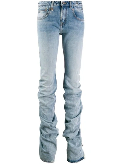 R13 Gathered Hem Jeans In Blue