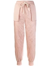Moncler Patchwork Jogging Pants In Pink
