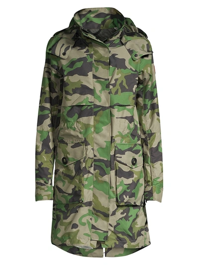 Canada Goose 'cavalry' Detachable Hood Camouflage Print Windproof Trench Coat In Multi-colour