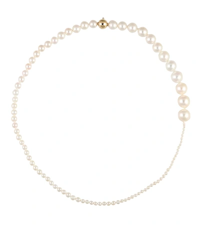 Sophie Bille Brahe Peggy Collier 14kt Gold And Pearl Necklace In Y Gold
