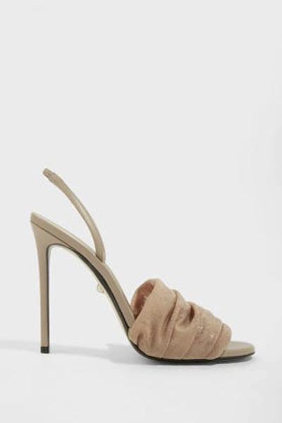 Alevì Olivia Tulle Slingback Heels In Beige