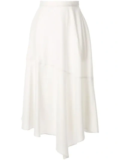 Gvgv Asymmetric Hem Skirt In White