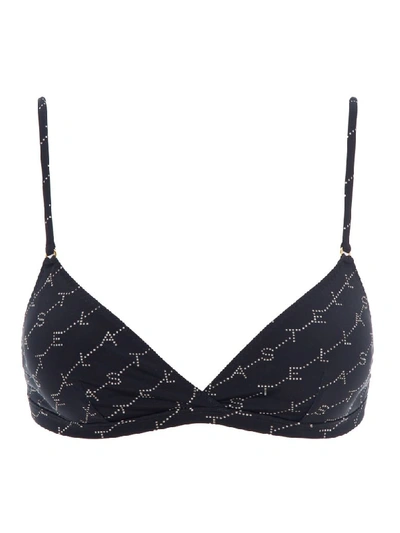 Stella Mccartney Monogram Bikini Top In Black