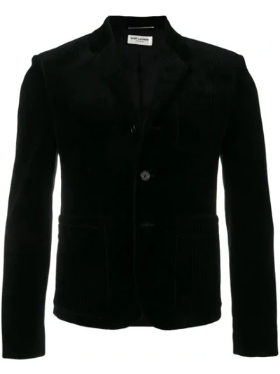 Saint Laurent Corduroy Button-down Blazer In Black