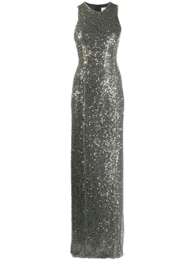 Galvan Sleeveless Maxi Dress In Gold