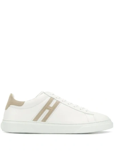 Hogan Two Tone Low Top Sneakers In White