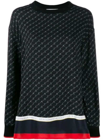 Stella Mccartney Logo Print Blouse In Black