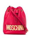 Moschino Logo Bucket Bag In Red