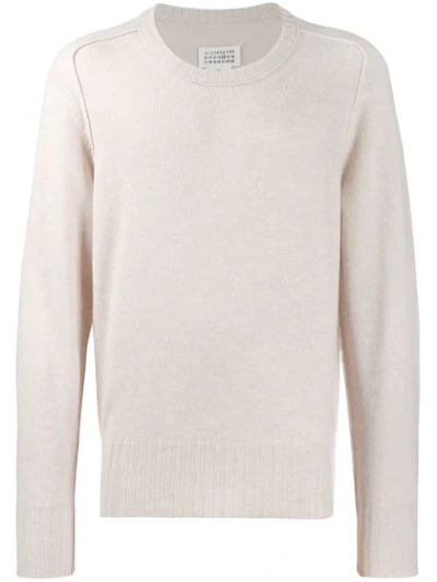 Maison Margiela Knit Crew Neck Sweater In Neutrals