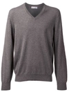 Brunello Cucinelli V-neck Sweater In Grey