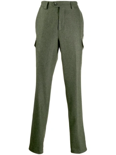 Brunello Cucinelli Felt Trousers In Green