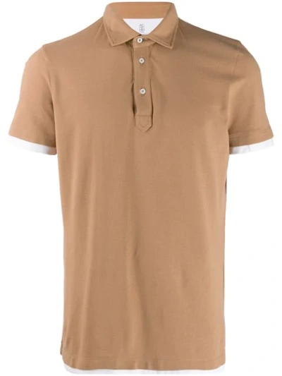 Brunello Cucinelli Layered Polo Shirt In Brown